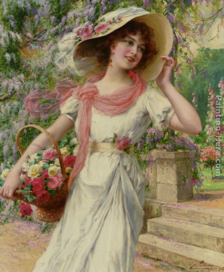 The Flower Garden painting - Emile Vernon The Flower Garden art painting